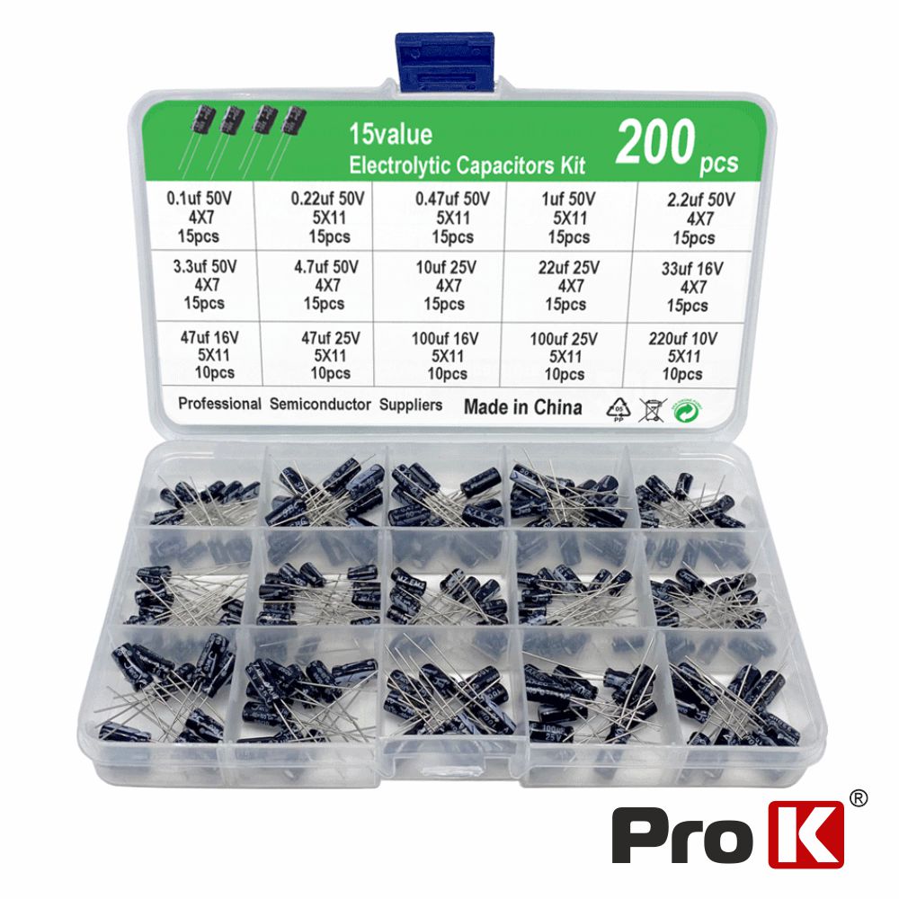 Conjunto de 200 Condensadores Electroliticos PROK