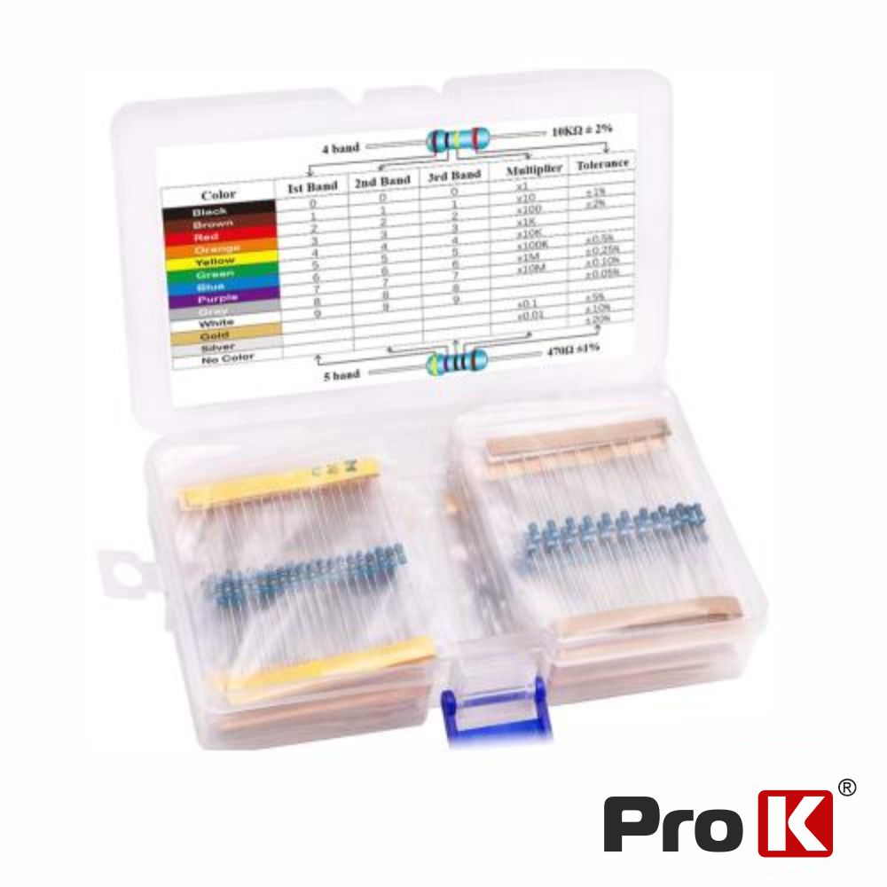 Kit de 525 Resistências 1/4W PROK