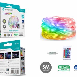 RDP5029 Fita LED Strip RGB Interativa Novoteck LED-028 – 5m, 500 LEDs, 5W, Bluetooth, Controle por App, IP65