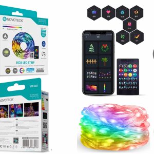 RDP5037 Fita LED Strip RGB Personalizável Novoteck LED-032 – 5m, 500 LEDs, 5W, DIY App, IP65