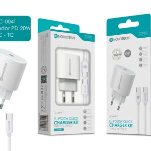 Carregador USB-C Pd 20W com Cabo Type-C To Type-C NOVOTECK C-004T