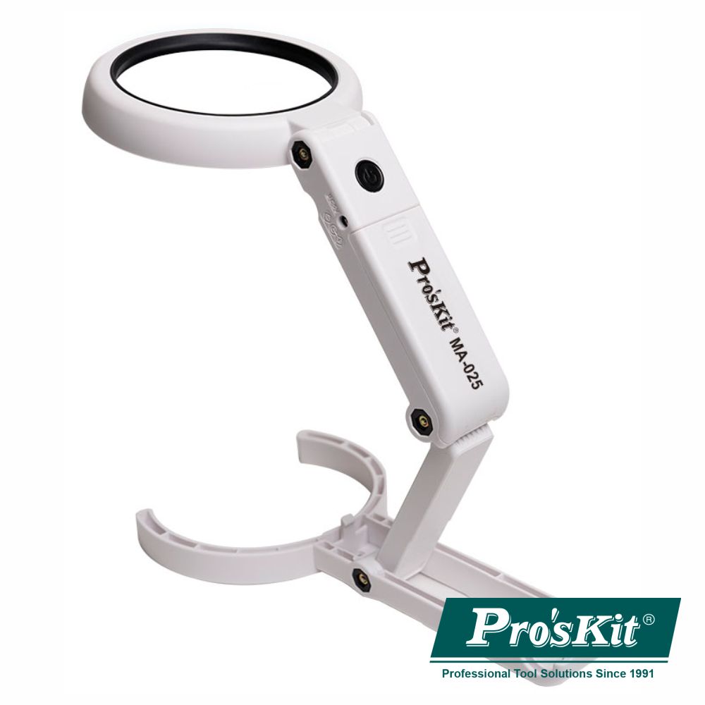 Lupa C/ Iluminação 8 LEDS PROSKIT