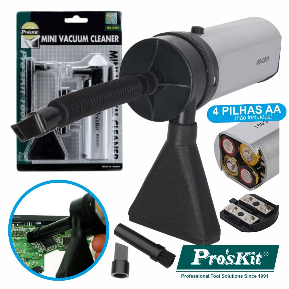 MS-C001 Mini aspirador portatil a pilhas ( 4x AA - não incluidas )