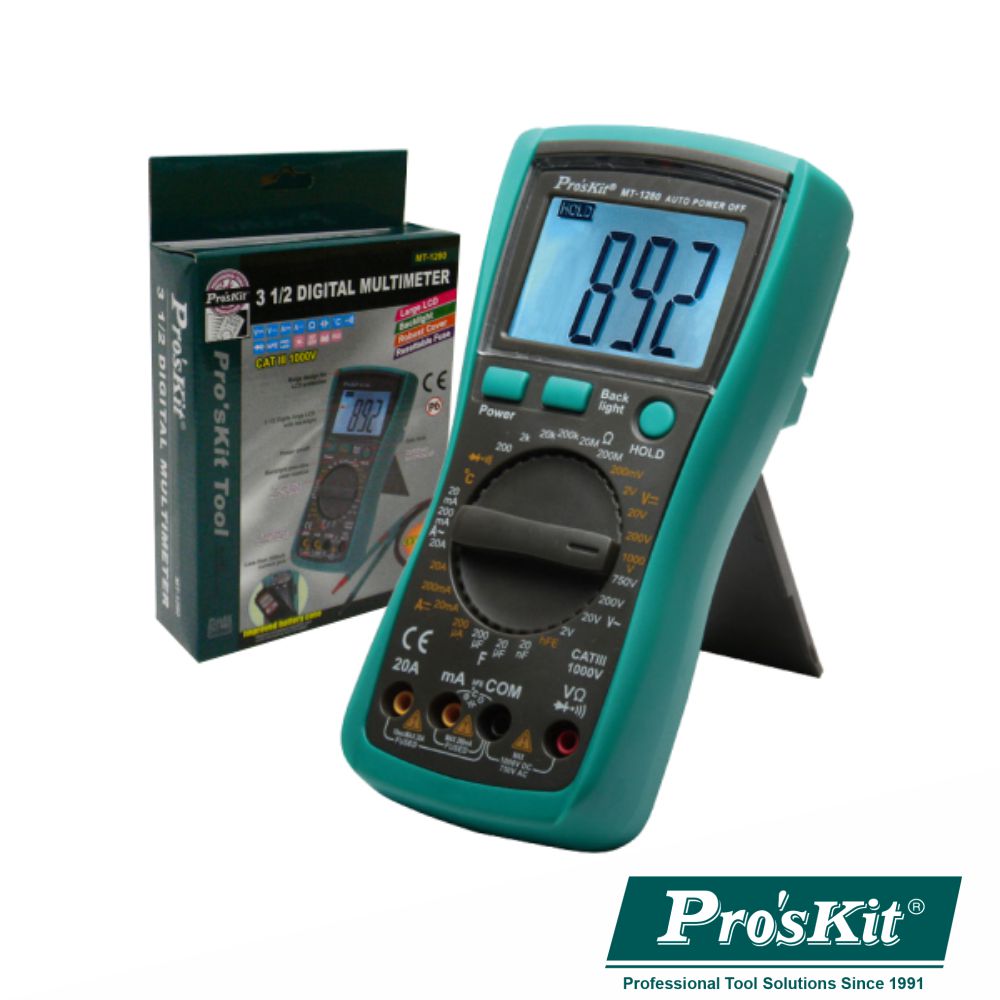 MULTÍMETRO DIGITAL 3½ DÍGITOS RETROILUMINADO PROSKIT