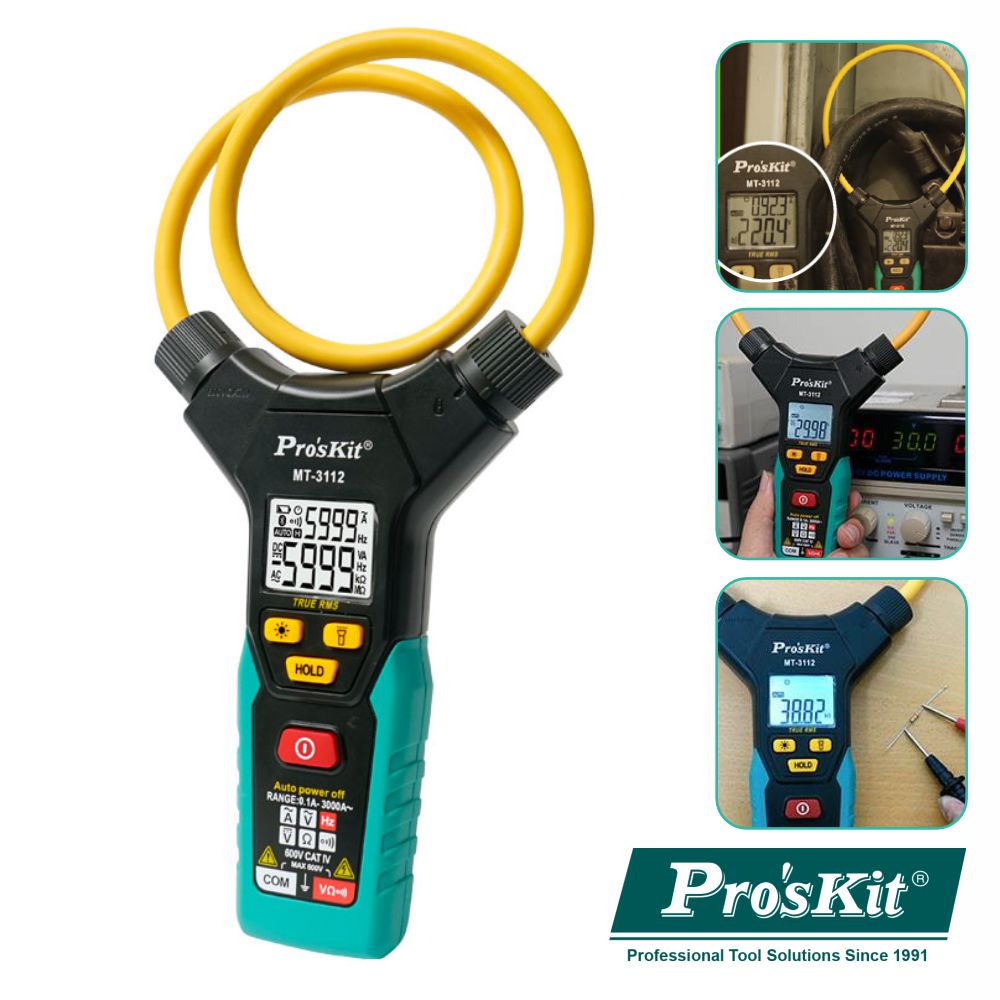 MULTÍMETRO DIGITAL 3 5/6 DÍGITOS TRUE RMS C/ SONDA FLEXÍVEL