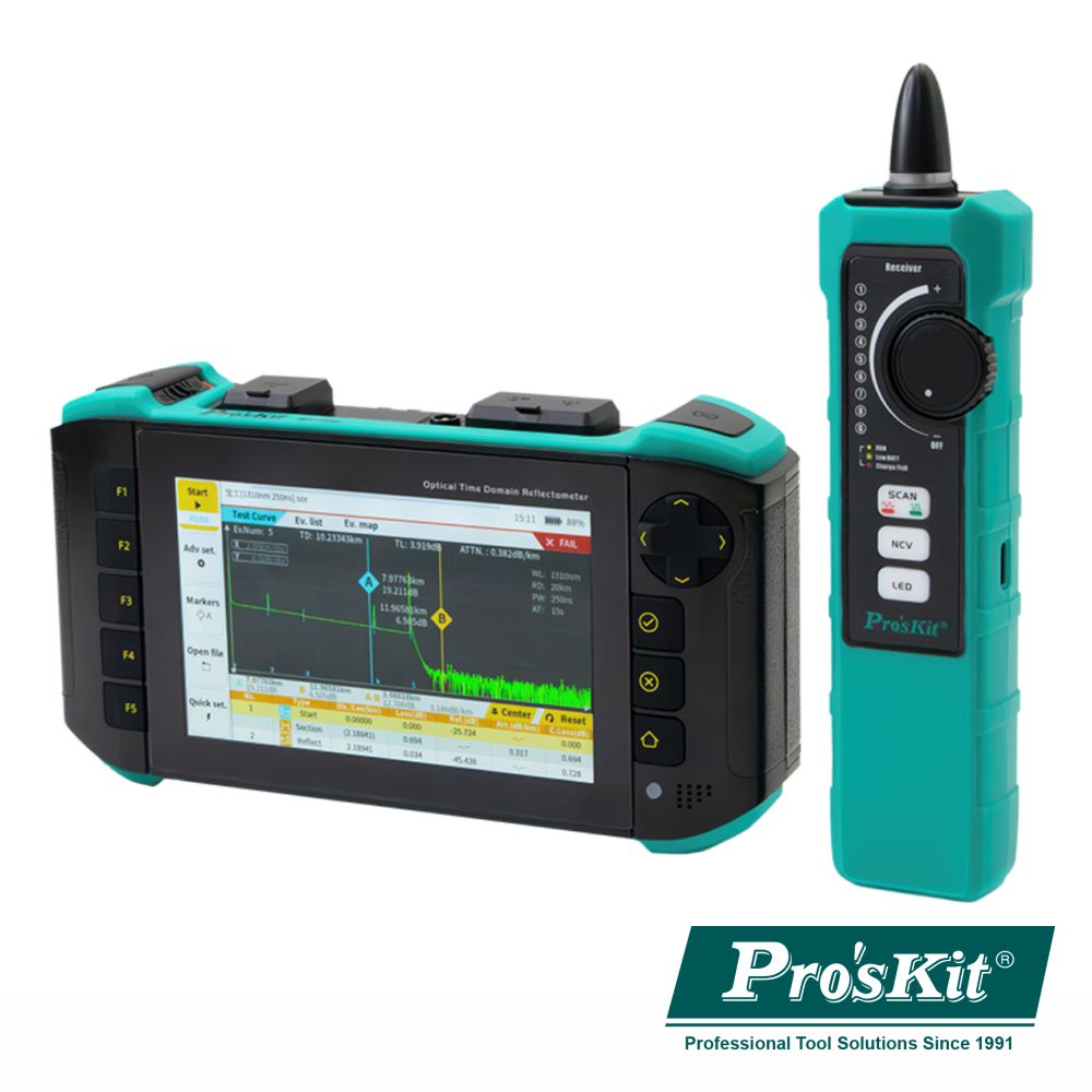 Medidor de Fibra Óptica OTDR C/ Ecrã Tátil 5" PROSKIT