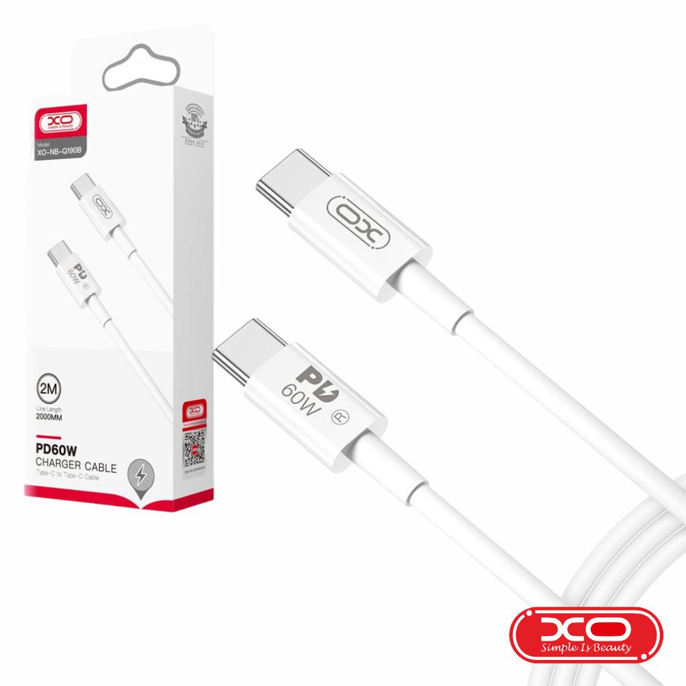 Cabo USB-C Macho / USB-C Macho 2m PD 60W XO