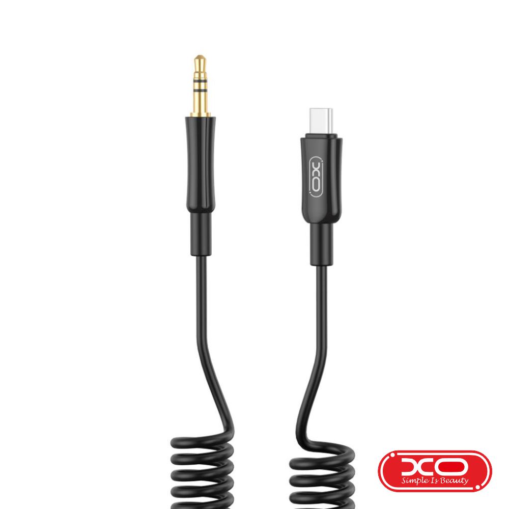 NB-R255B Cabo adaptador USB-C macho p/ jack 3.5mm macho preto XO 1 mt.