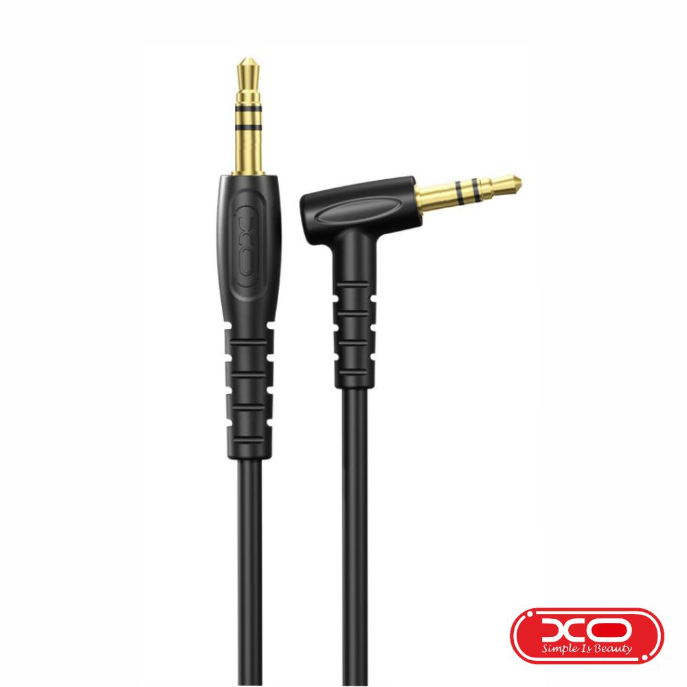 NB-R272-BK Cabo jack 3.5mm macho / jack 3.5mm macho 90º - preto - com 1m