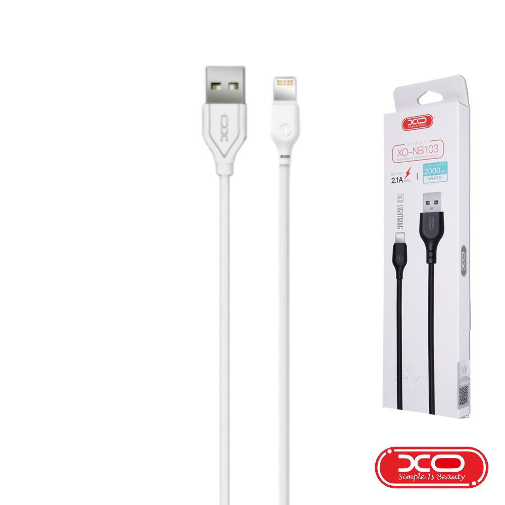 Cabo USB-A 2.0 Macho / Lightning 8P 2.1A 2M Branco XO