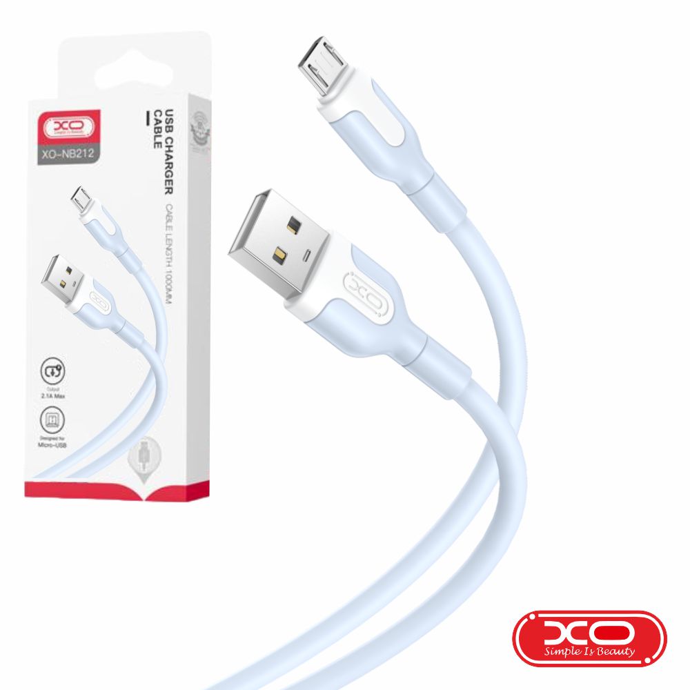 Cabo USB-A 2.0 Macho / Micro-USB 2.1A Azul 1m XO