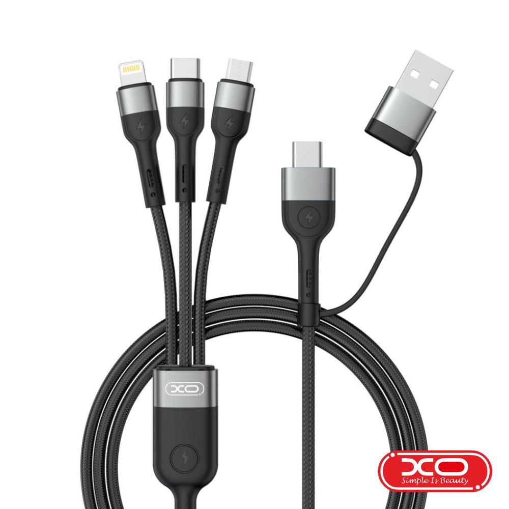 Cabo USB-A/C Macho/MicroUSB/USB-C/Lightning 1.2M 60W XO