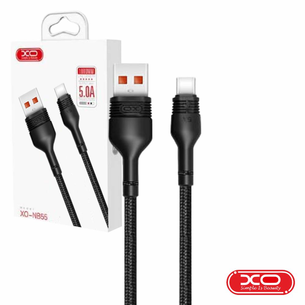 Cabo USB-A Macho / USB-C Macho 5A 1m Preto XO