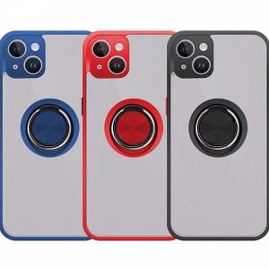 Capa Mate Com Suporte Anel Para iPhone 15 Plus - Azul