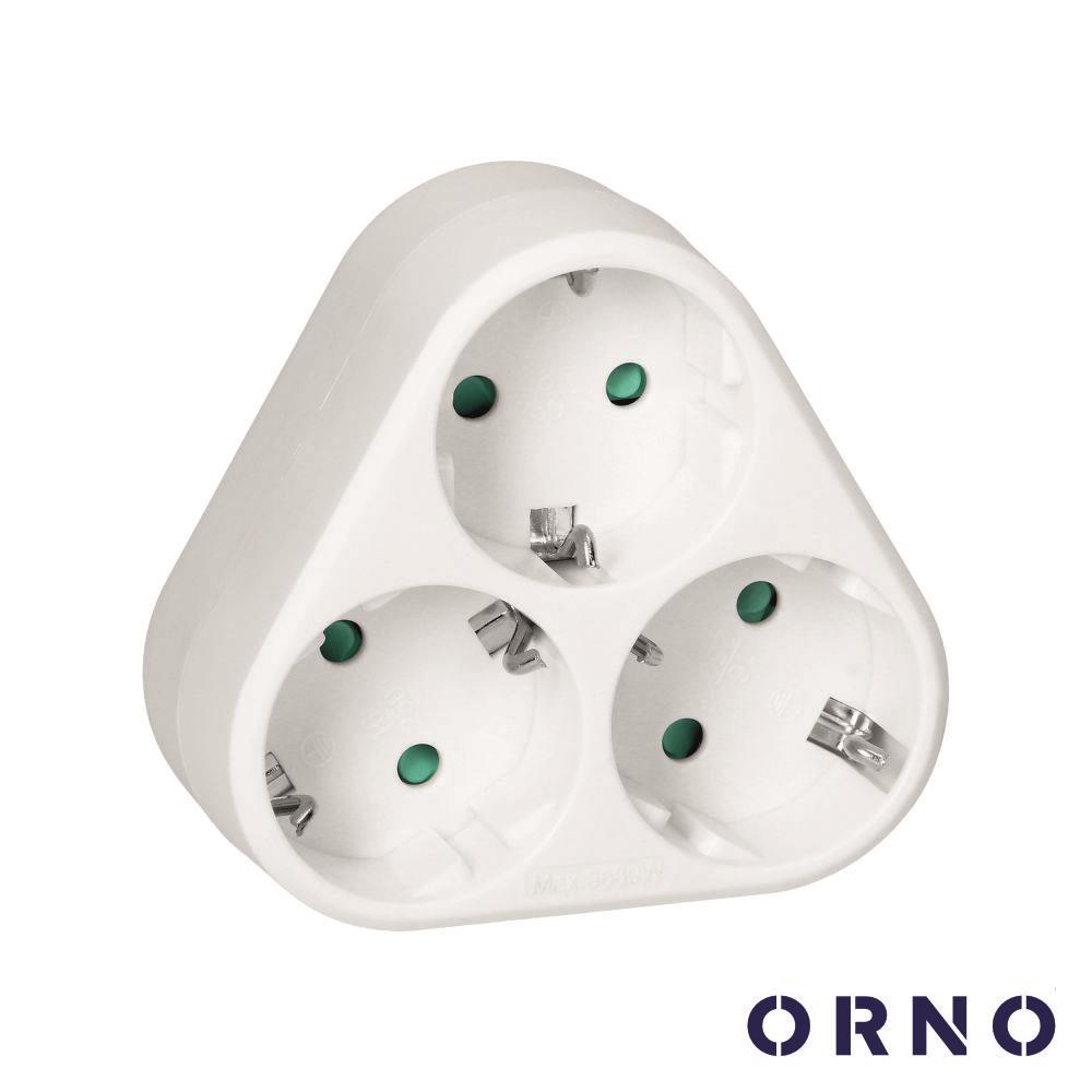 Ficha Elétrica Adaptadora 3x Schuko ORNO