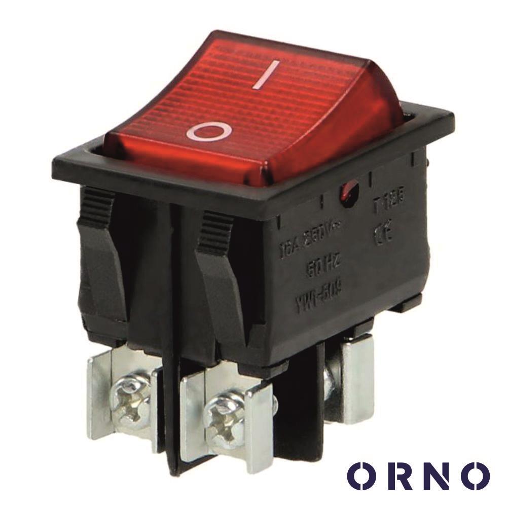 Interruptor Basculante C/ Luz 16A-230V Dpst On-Off ORNO