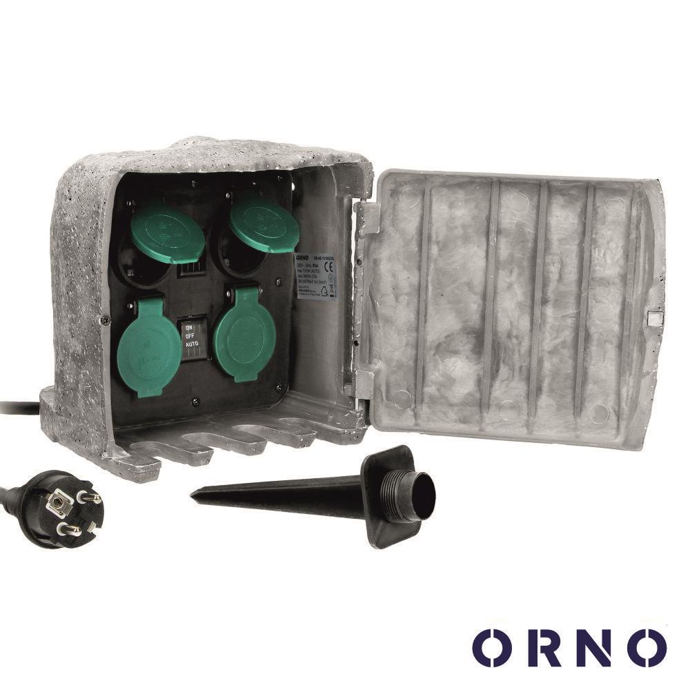 Extensão Elétrica 4x Schuko IP44 Exterior 3m Estilo Pedra