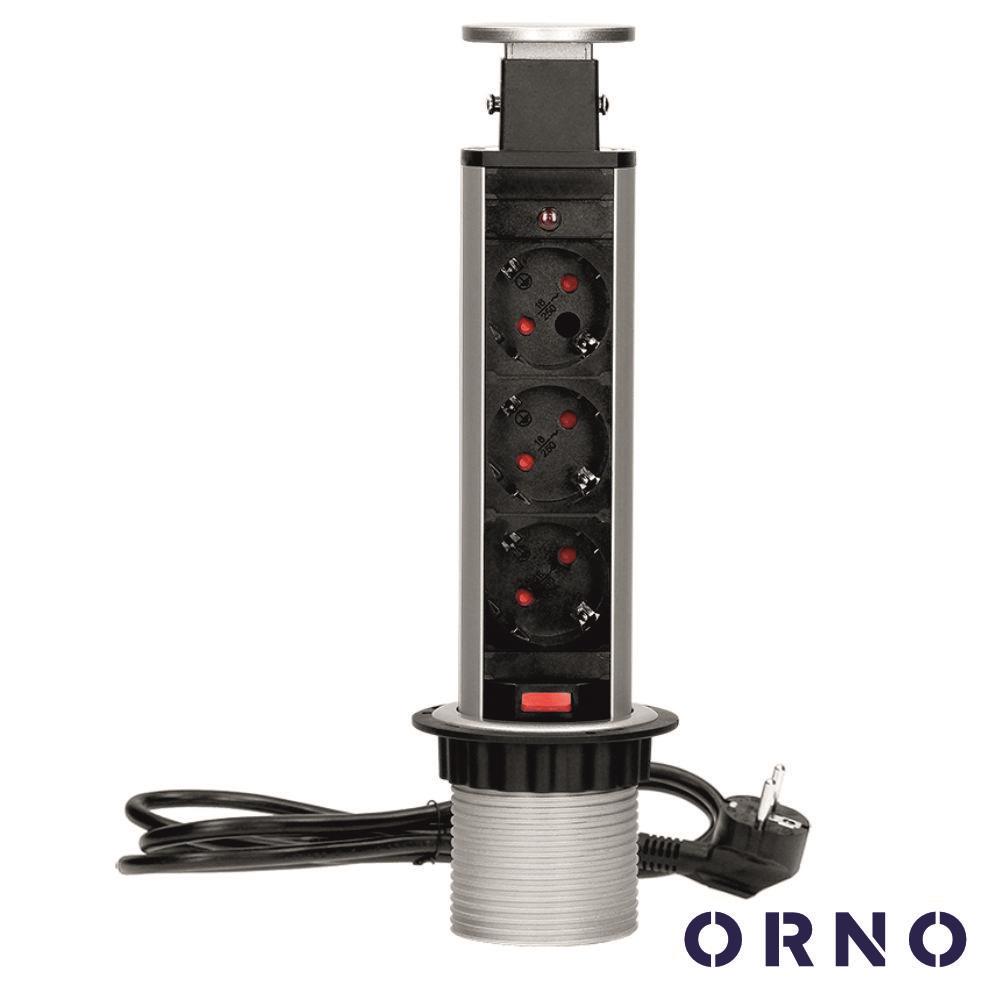 Tomada Elétrica C/ 3 Saídas P/ Secretária ORNO