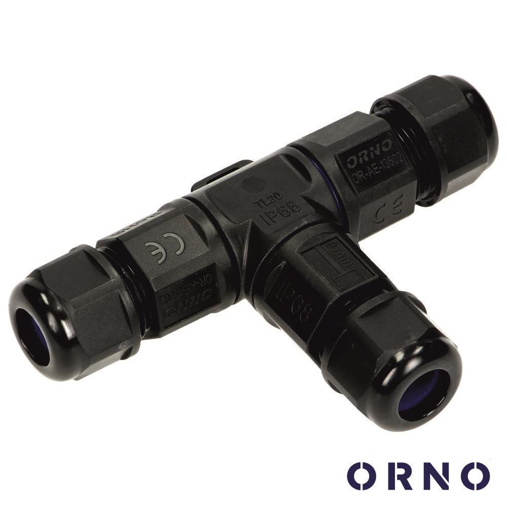 OR-AE-13602 Uniao estanque para 3 cond. tipo T lig. parafuso 0.5-4mm2 IP68