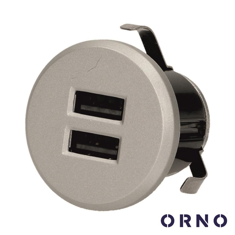 Tomada C/ 2 Saídas USB P/ Secretária 5V / 2.1A Cinza ORNO