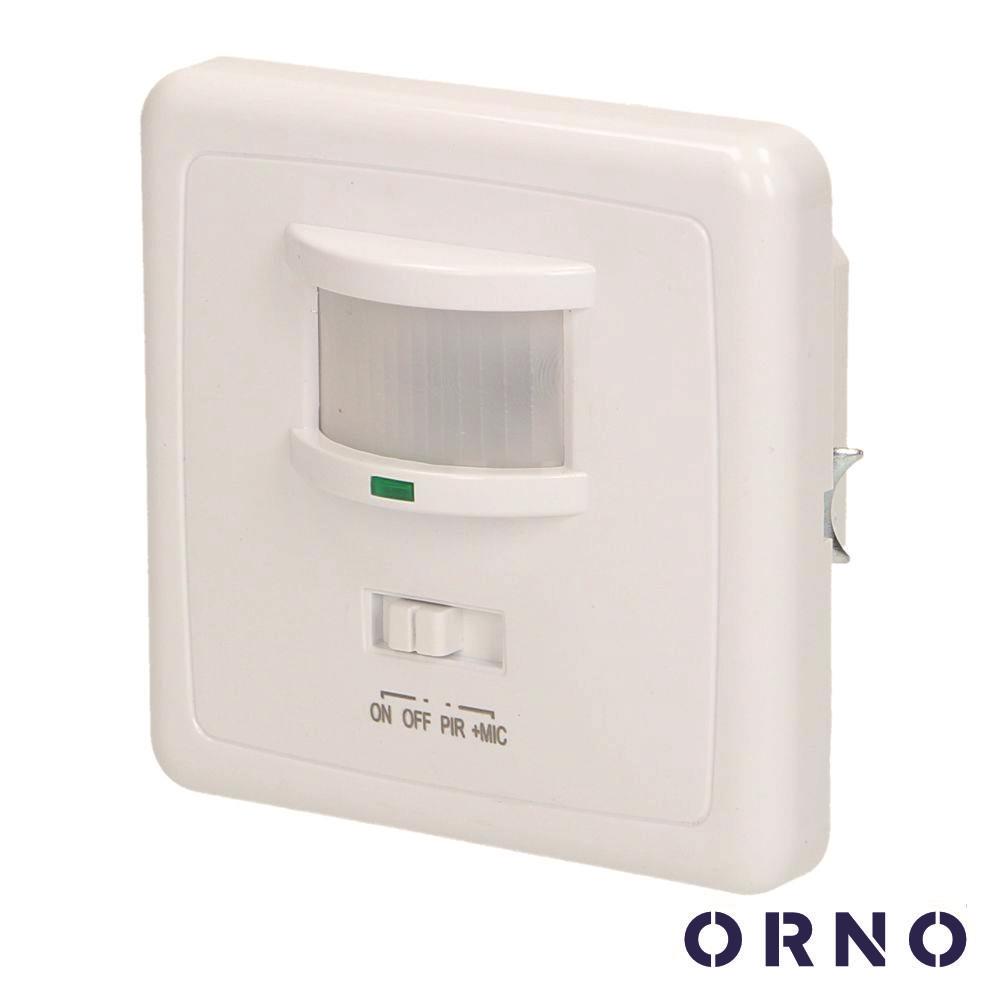 OR-CR-206 Detector de movimento e som PIR p/ encastrar branco ORNO
