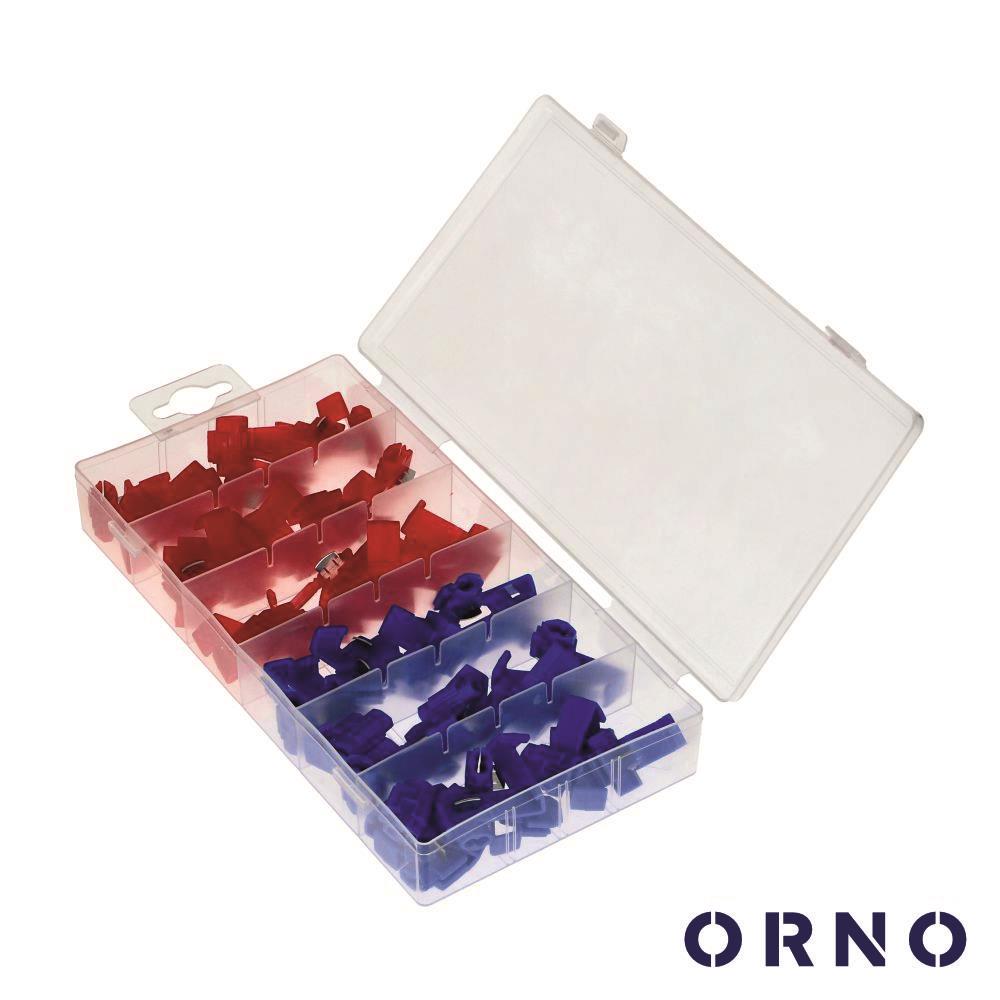 Conjunto de 50 Terminais Quick Splice Azul/Vermelho ORNO