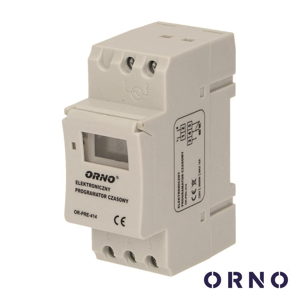 Temporizador Semanal Digital 16A 230V P/ Calha Din ORNO