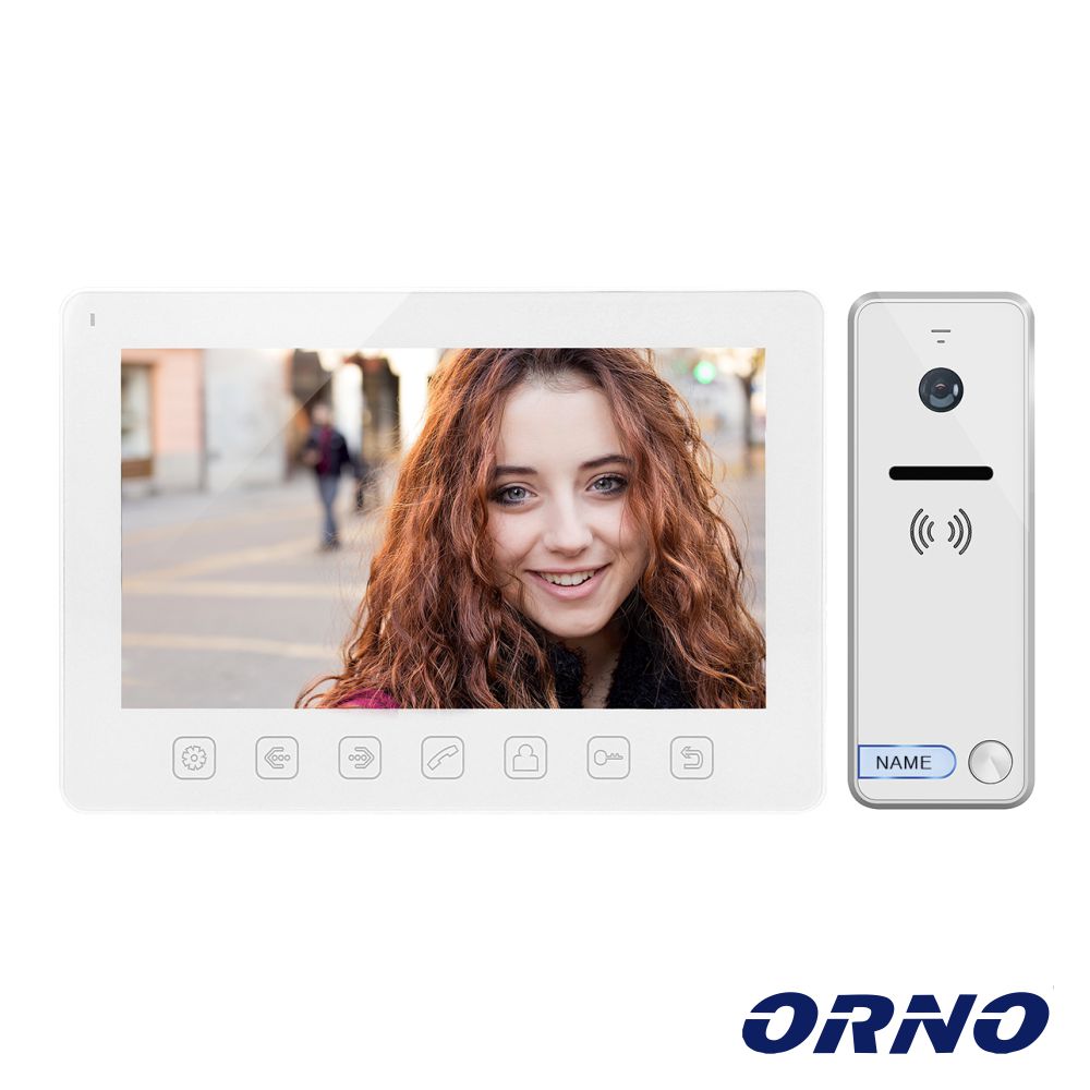 Vídeo Porteiro C/ Lcd 7" Cores LEDS Branco ORNO