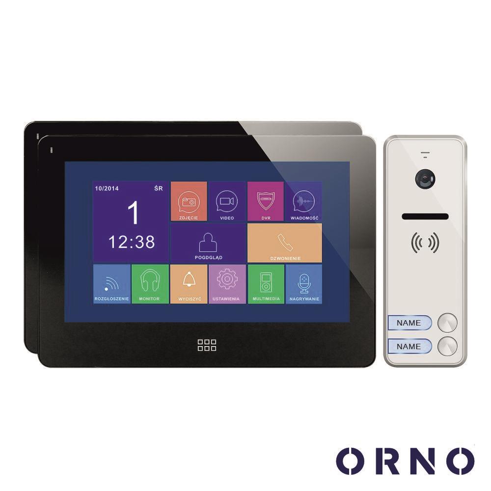 Vídeo Porteiro C/ 2 Lcd 7" Cores LEDS Preto ORNO