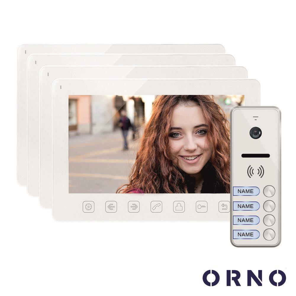 Vídeo Porteiro C/ 4 Lcd 7" Cores LEDS Branco ORNO