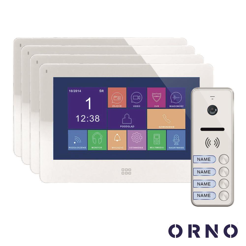 Vídeo Porteiro C/ 4 Lcd 7" Cores LEDS Branco ORNO