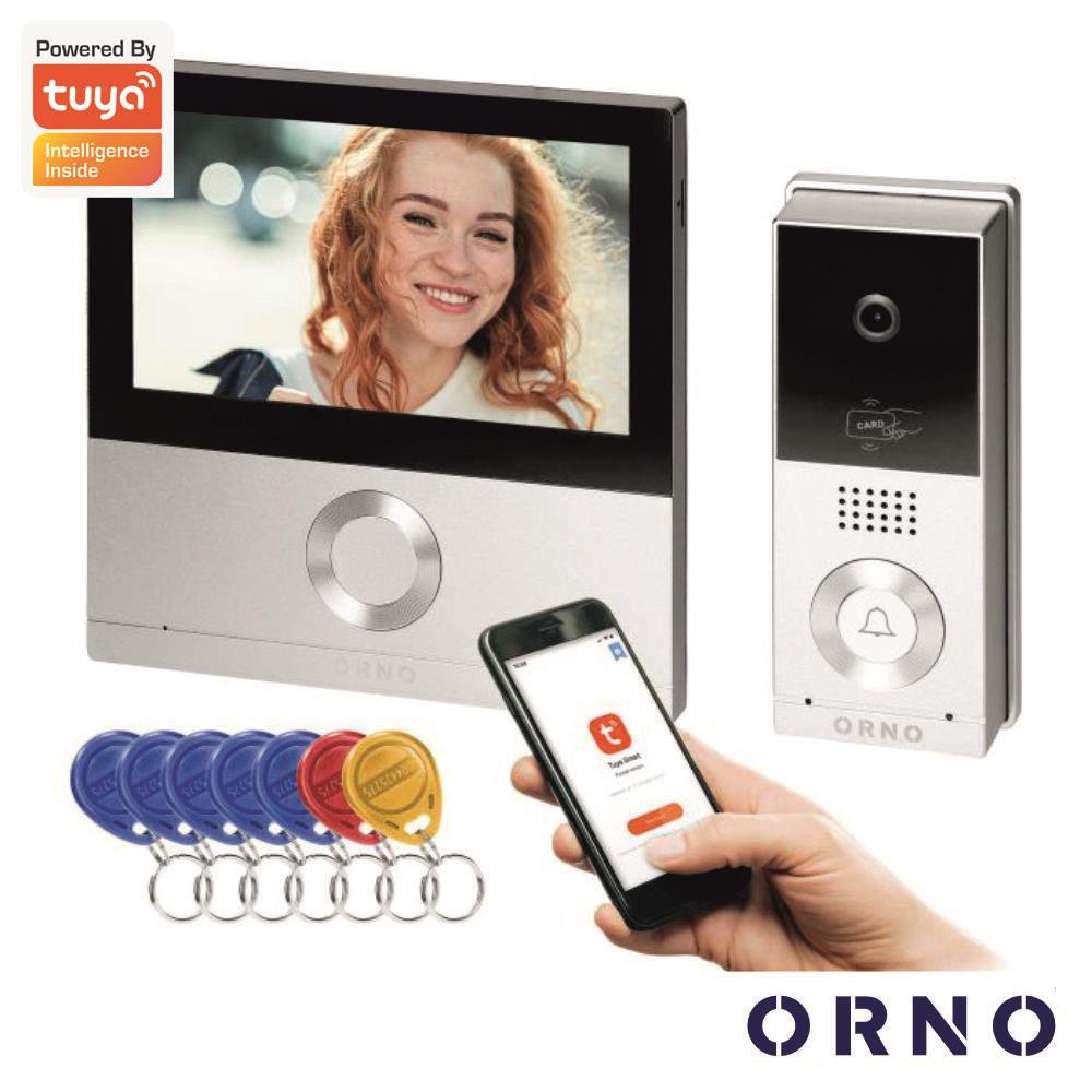 Vídeo Porteiro C/ LCD 7" Cores LEDS E Leitor RFID TUYA ORNO