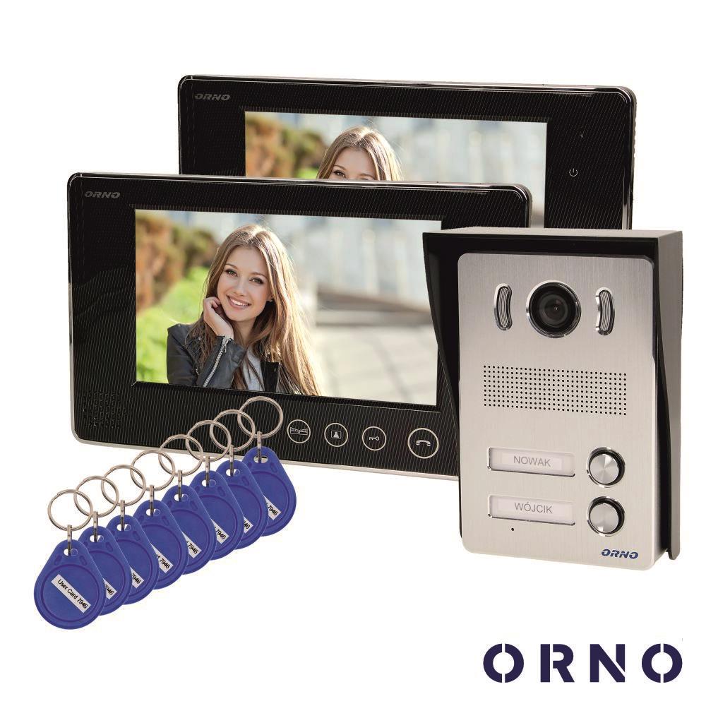 Vídeo Porteiro C/ 2 Lcd 7" Cores LEDS Preto ORNO