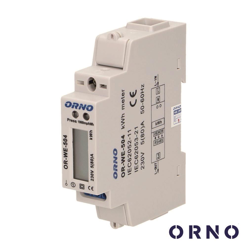 Contador de Energia 230V/80A RS485 1 Módulo P/ Calha Din