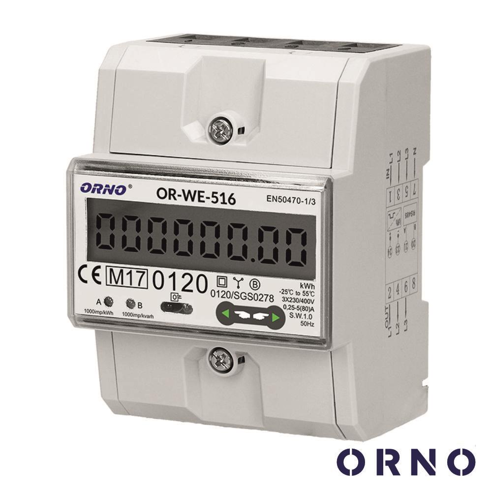 Contador de Energia 230V/80A RS485 4.5 Módulos P/ Calha Din