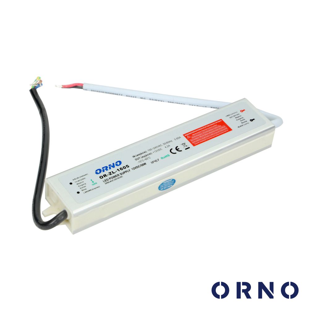 OR-ZL-1605 Fonte de alimentação p/ LED 12Vdc 50W 4,2A IP67 ORNO