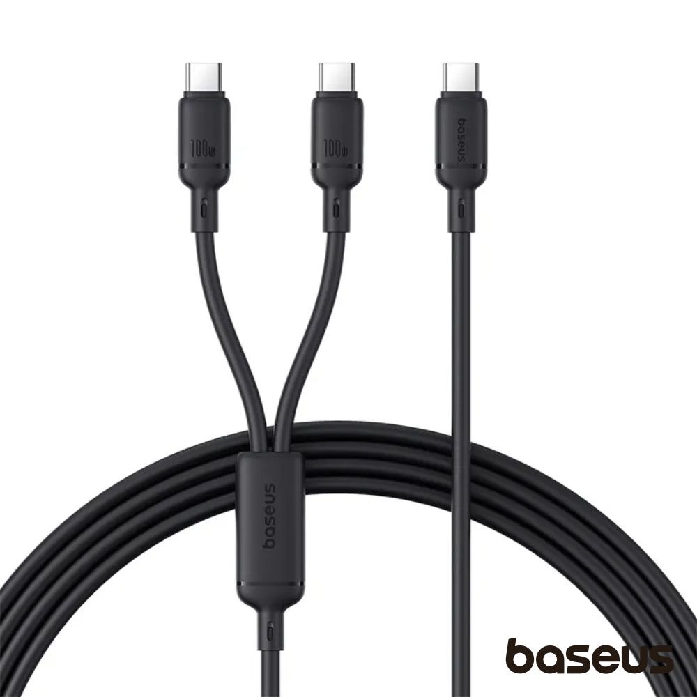 Cabo 1x USB-C / 2x USB-C 100W 1.5m Pudding BASEUS