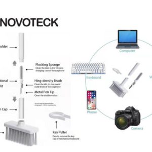RDP1736 Kit de Limpeza Multifuncional NOVOTECK PJ-001 – Para Dispositivos Eletrônicos com Esponja de Flocagem e Extrator de