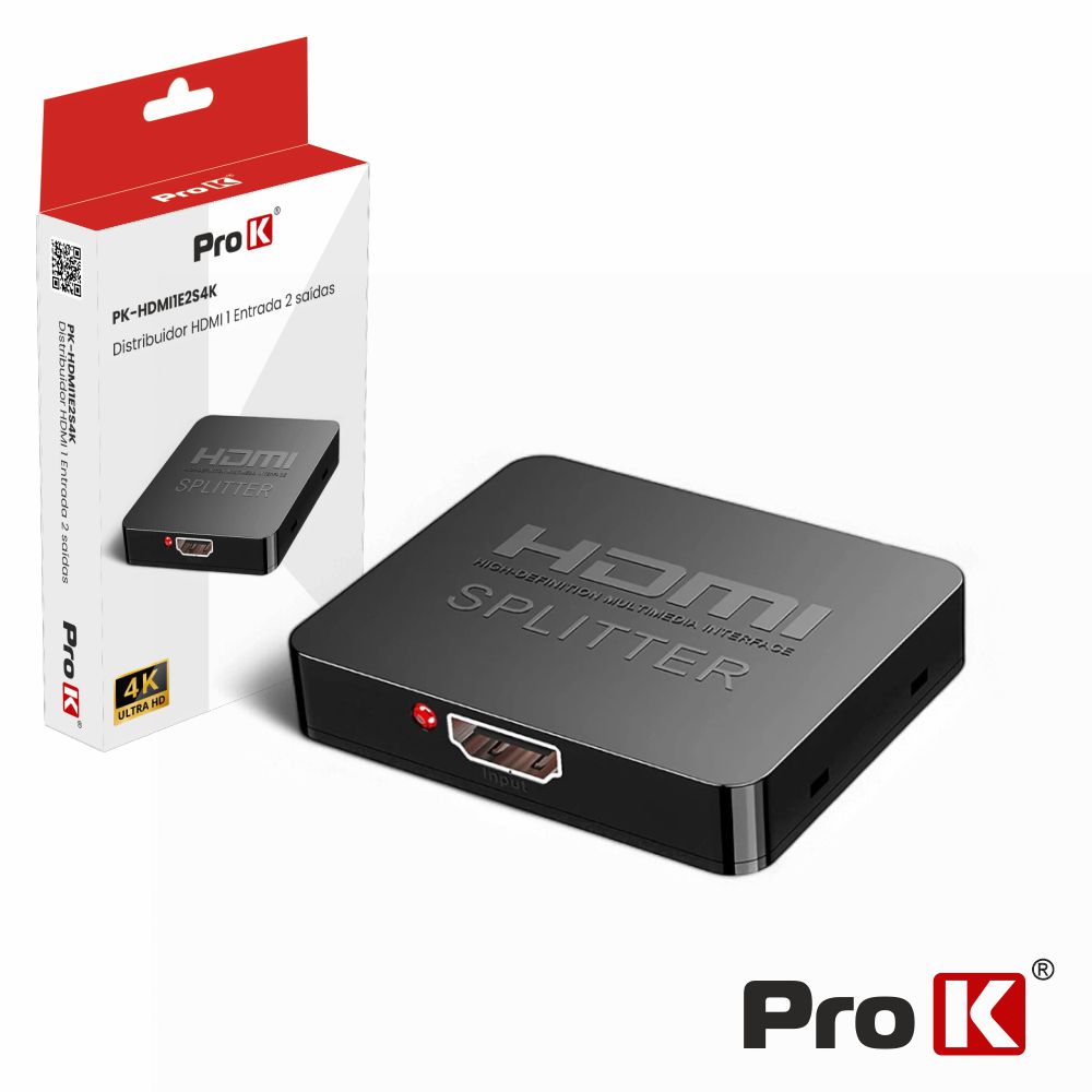 PK-HDMI1E2S4K Spliter hdmi 1 entr / 2 saidas c/ alim.