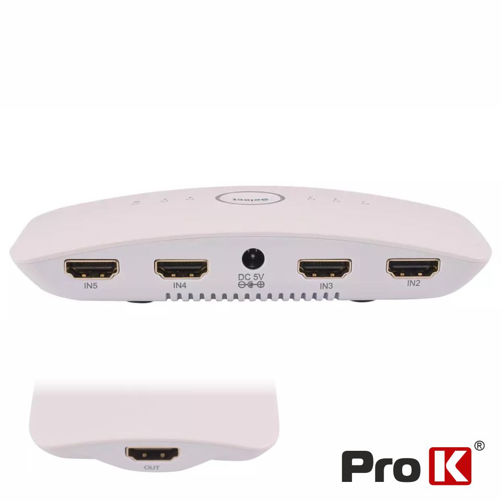 Distribuidor Comutador HDMI 4 Entradas 1 Saída 4K PROK