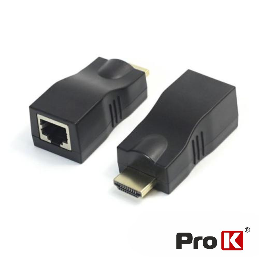 PK-HDMIRJ45EXT03 Kit emissor+receptor HDMI por RJ45 cat5/6 - até 30mts
