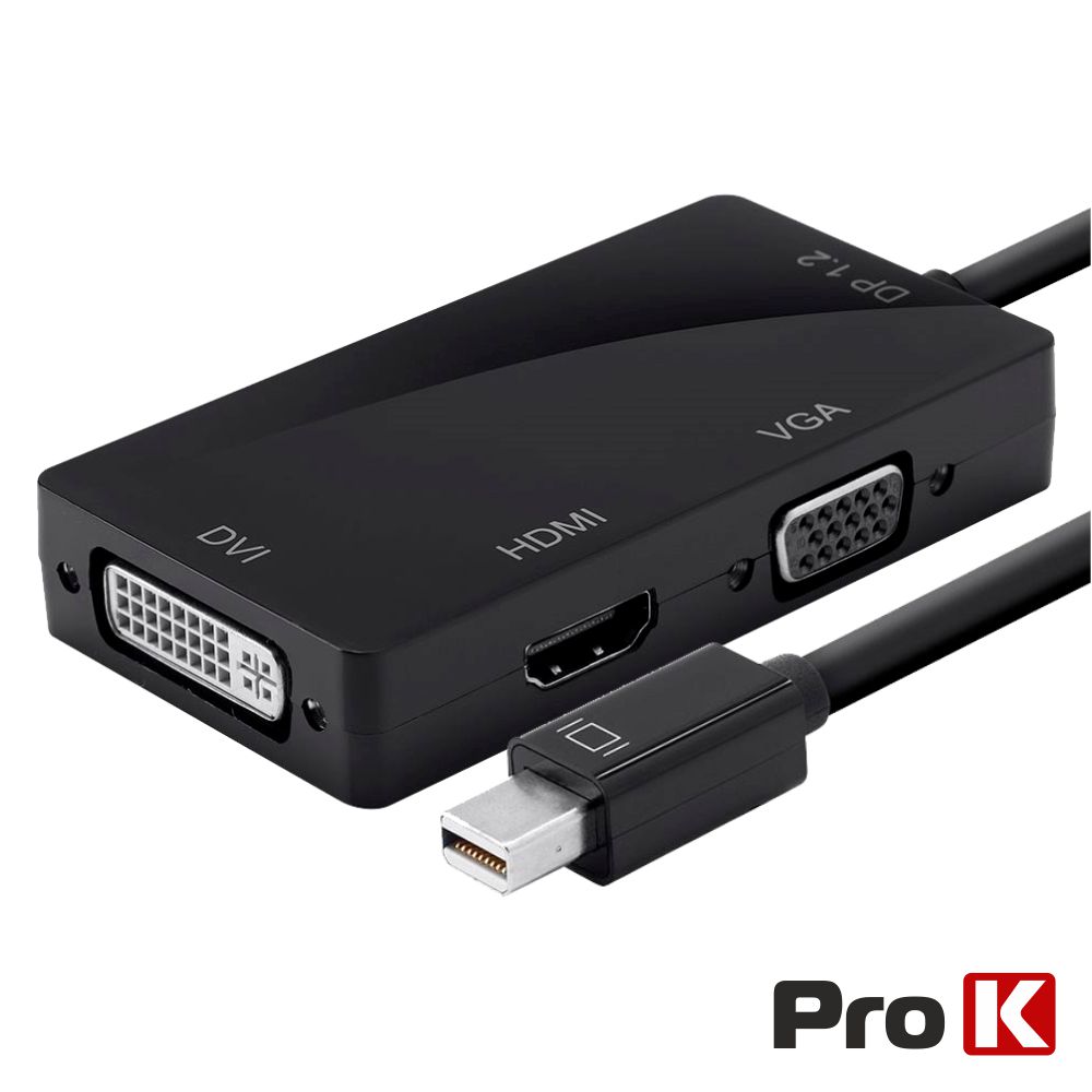 ADAPTADOR MINI DISPLAYPORT MACHO / DVI+HDMI+VGA PROK