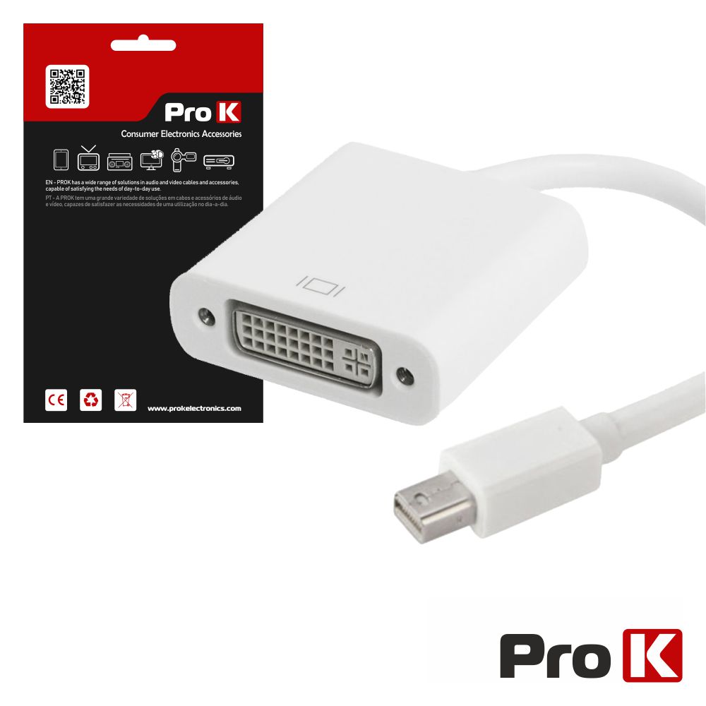 PK-MDISPLAYDVI Adaptador Mini Displayport Macho / DVI Fêmea