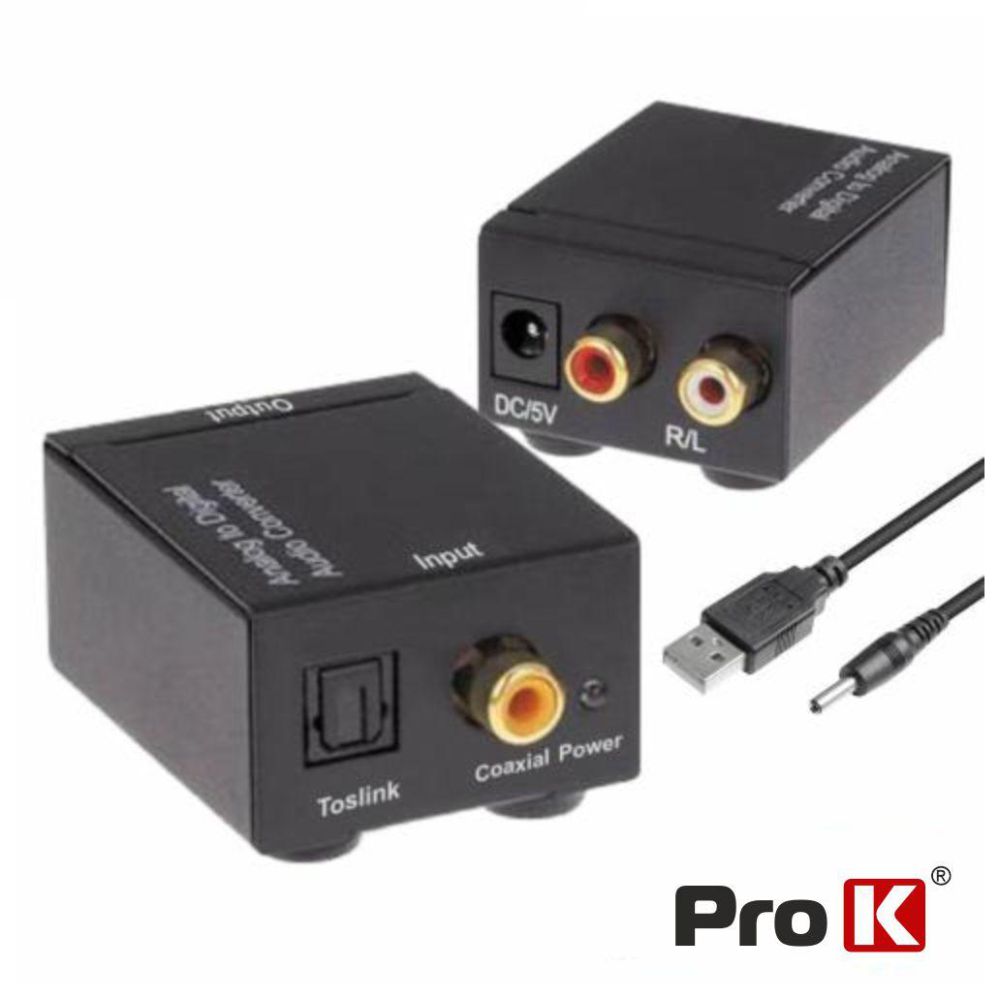 PK-OPCOAX01 Conversor audio digital toslink/rca p/ analogico rca - usb