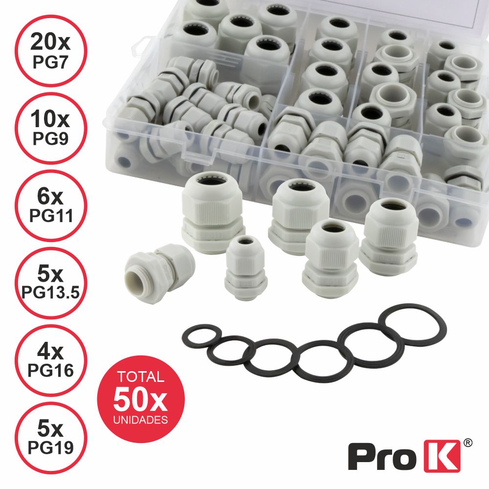 Conjunto 50 Protetores P/ Cabos C/ Junta Vedante PROK