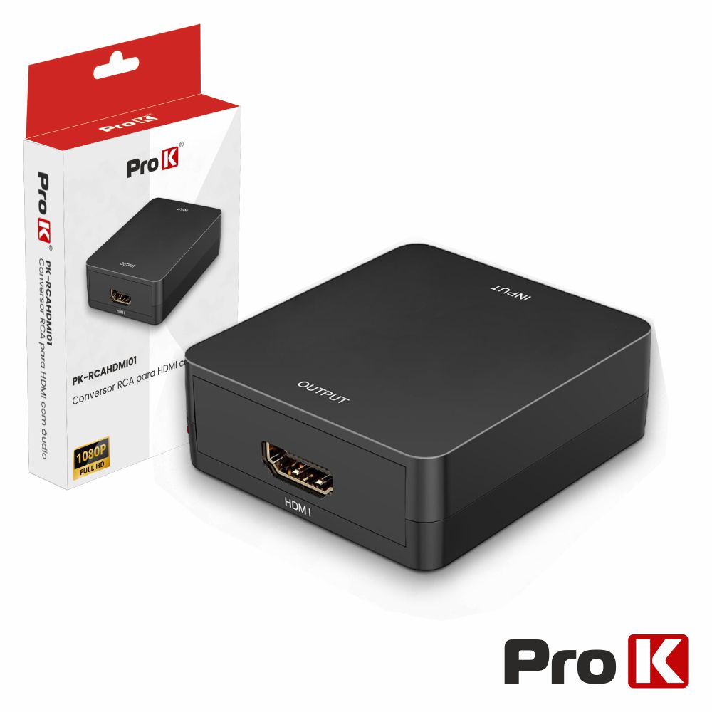 CONVERSOR SINAL COMPOSTO + ÁUDIO -> HDMI PROK