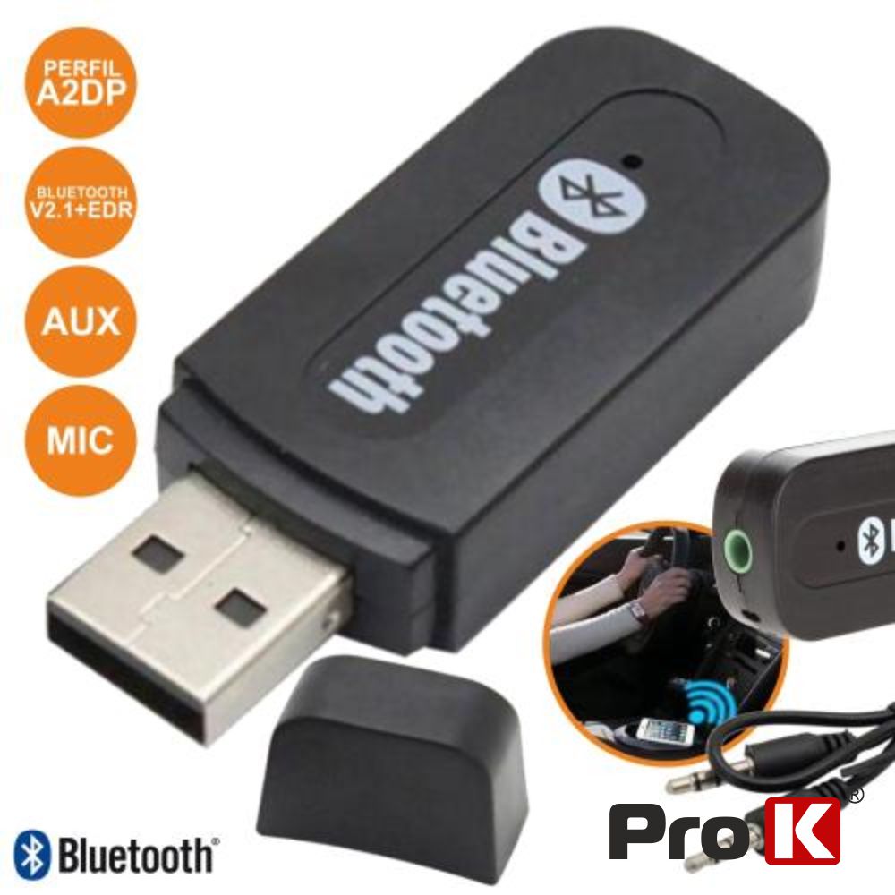 PK-USBCARBT01 Receptor áudio Bluetooth V2.1+EDR c/ MIC A2DP V1.2