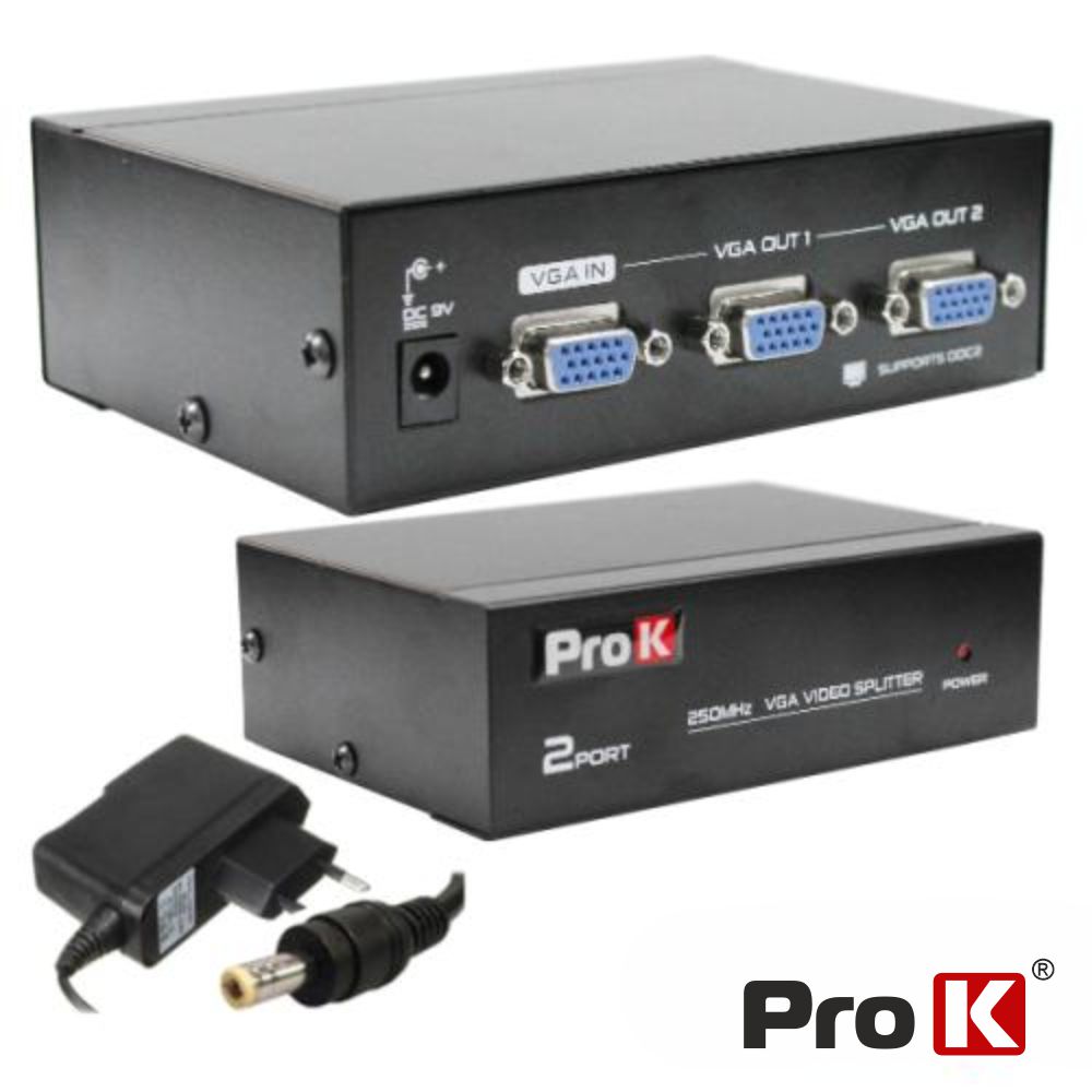 PK-VGA1E2S DISTRIBUIDOR COMUTADOR VGA 1 ENTRADA 2 SAIDAS