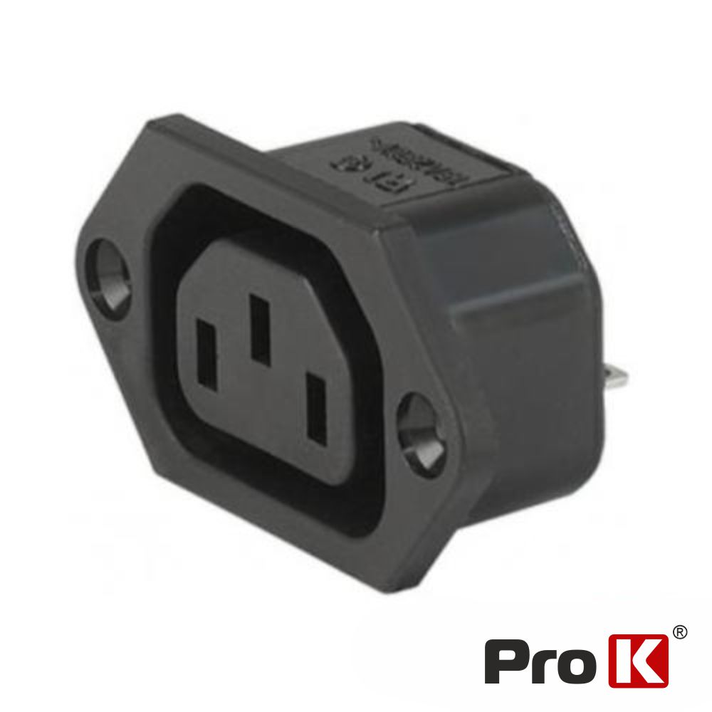 FICHA ALIMENTAÇÃO IEC C13 FÊMEA DE PAINEL PROK