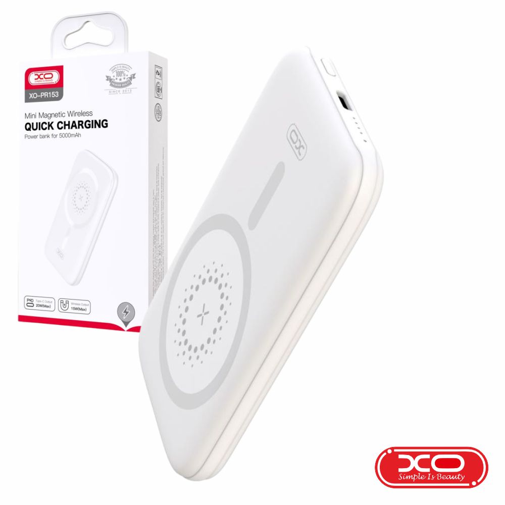 Powerbank 5000mAh QI 2 USB-A / 1 USB-C Branco XO